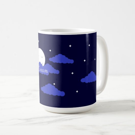 Mug Starry Moon with Clouds:  Dark Blue (Devant droit)