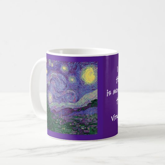 Mug Starry Night et Vincent Van Gogh citent : (Devant gauche)