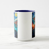 Mug Starry Night Fantasy Fortress Magical Art (Centre)