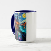 Mug Starry Night Fantasy Fortress Magical Art (Devant gauche)