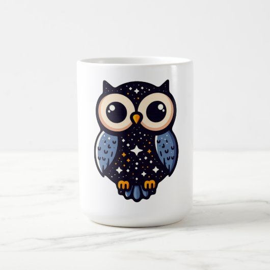 Mug Starry Night Owl Art - lunatique, nocturne, étoile (Centre)