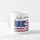 Mug Stars and Stripes USA American Hero Ajouter un nom (Devant gauche)