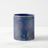 Mug Stars célestes Nom Monogramme Aquarelle bleue (Centre)