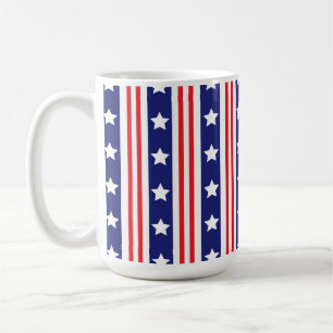 MUG STARS ET STRIPES BLEUS BLANCS ROUGES PATRIOTIQUES