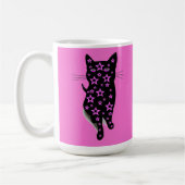 Mug Stars roses et Typographie de chats noirs (Gauche)