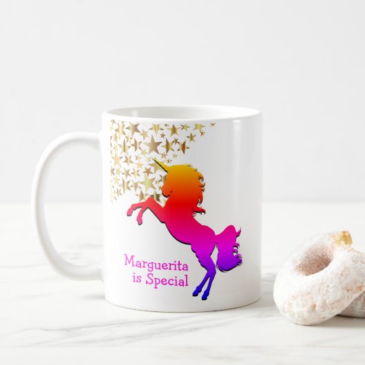 Mug Stars UNICORN rose Personnalisés (Avec donut)