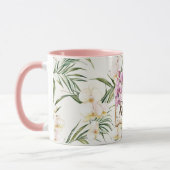Mug Station de fleurs d'orchidées tropicales blanches  (Gauche)