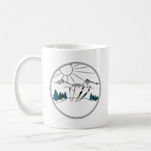 Mug Station de ski Scène Sports d'hiver