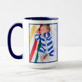 Mug Statistique de naissance de bébé garçon bleu marin (Gauche)