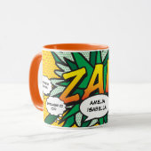 Mug Statistiques de naissance de bébé Bande dessinée P (Devant gauche)