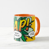 Mug Statistiques de naissance de bébé Bande dessinée P (Devant droit)