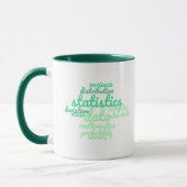 Mug Statistiques vertes Math Word Cloud (Gauche)