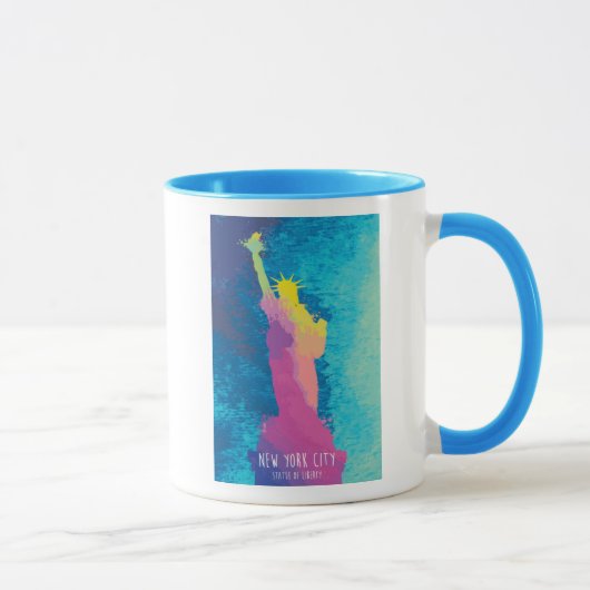 Mug Statue d'aquarelle de la liberté (Droite)