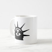 Mug Statue d'Art Pop Noir & Blanc de la Liberté (Devant gauche)