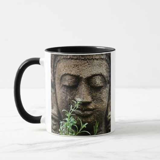 Mug Statue de jardin en pierre avec fleur (Gauche)
