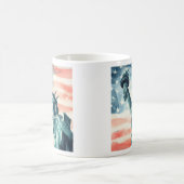 Mug Statue de la Liberté à l'aquarelle avec drapeau am (Centre)