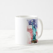 Mug Statue de la Liberté avec aquarelle drapeau (Devant droit)