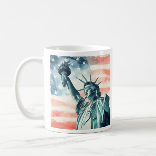 Mug Statue de la Liberté avec drapeau américain (Gauche)