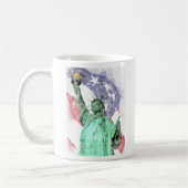 Mug Statue de la Liberté closeup avec drapeau aquarell (Gauche)