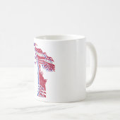 Mug Statue de la Liberté drapeau américain et votre te (Devant droit)