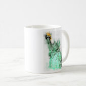 Mug Statue de Liberty Aquarelle Portrait de gros plan (Devant droit)