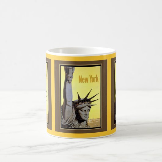 Mug statue of liberty new york travel poster (Centre)