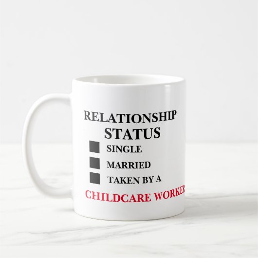 Mug Statut de la relation Travailleur de garde d'enfan (Gauche)