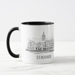 Mug Stavanger Norvège Beau Streetscape Dessin