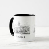 Mug Stavanger Norvège Beau Streetscape Dessin (Devant gauche)