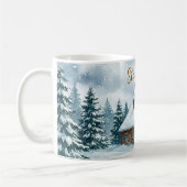Mug Stay Cozy Winter Cabin Watercolor Snow Rustic (Gauche)