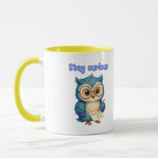 Mug Stay Curious Owl - Smart & Cute Design (Gauche)