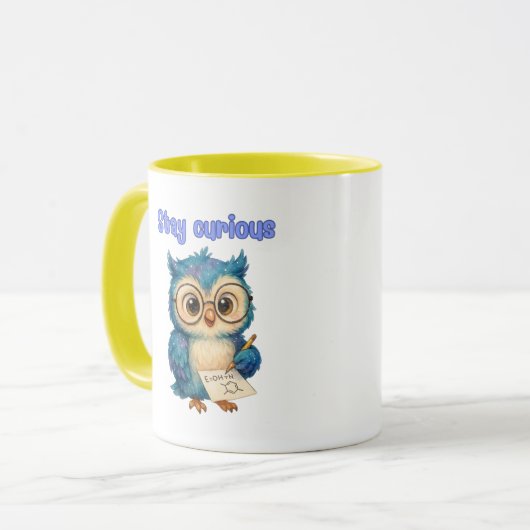Mug Stay Curious Owl - Smart & Cute Design (Devant gauche)