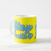 Mug STAY POSITIVE 70's typographie design rétro (Devant gauche)