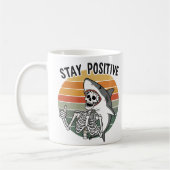 Mug Stay Positive Skeleton Shark Sunset (Gauche)