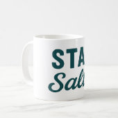 Mug Stay Salty Teal Coastal Life Ocean Graphic Print (Devant gauche)