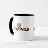 Mug Stay Wild - Empreinte de léopard avec Cheetah Head (Devant gauche)