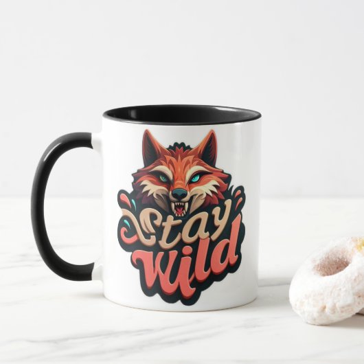 Mug "Stay Wild Fox Design" (Avec donut)
