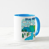 Mug Stay Wild Mountain River Kids Art Design (Devant droit)
