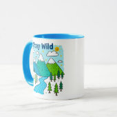 Mug Stay Wild Mountain River Kids Art Design (Devant gauche)