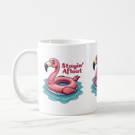 Mug Stayin’ En Mer Funny Flamant rose Pool Flottant Re (Gauche)