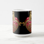 Mug Steampunk Coeur Anatomique rubis et engrenages (Centre)