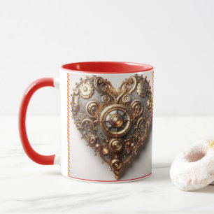 Mug Steampunk Élégant Clockwork Gear Coeur