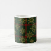 Mug Steampunk Flocon de neige Rouge et vert Tartan (Centre)