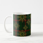 Mug Steampunk Flocon de neige Rouge et vert Tartan (Gauche)