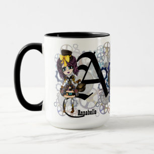 Mug Steampunk Girl Cosplay Fan Named Gift art par Leah
