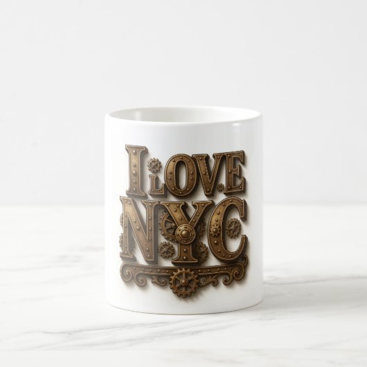 Mug Steampunk "I Love NYC" – Vintage. (Centre)