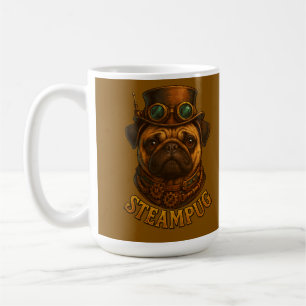 Mug Steampunk Pug design rétro vintage "Steampug"