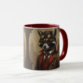 Mug Steampunk Raccoon Portrait Artistique (Devant droit)