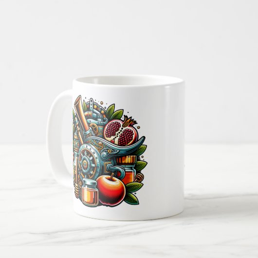 Mug Steampunk Rosh Hashanah (Devant gauche)