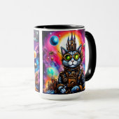 Mug Steampunk Space Chat I (Devant droit)
